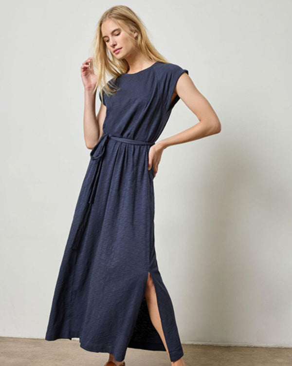 Saddle Sleeve Maxi Dress in Navy