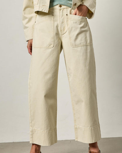 Twill Straight Leg Pant in Parchment