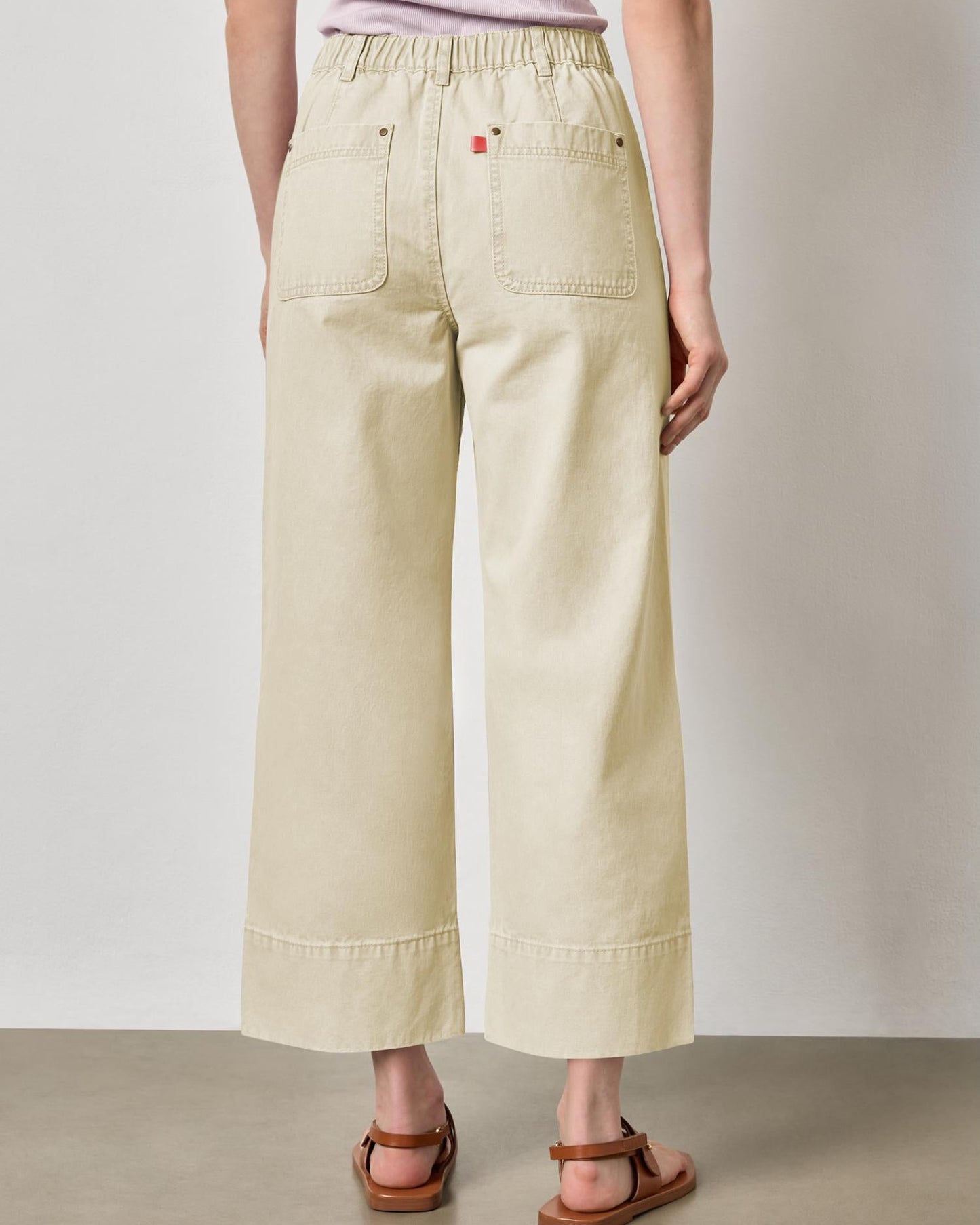 Twill Straight Leg Pant in Parchment