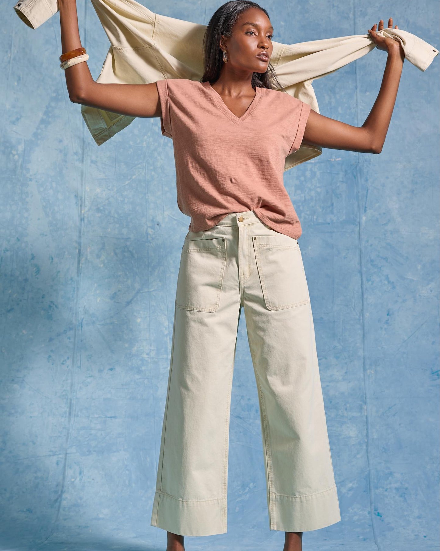 Twill Straight Leg Pant in Parchment