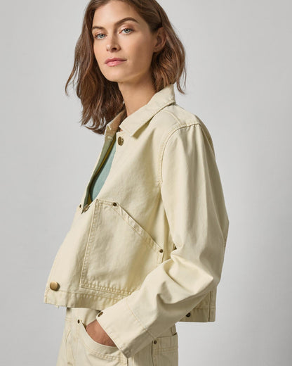 Twill Utility Jacket in Parchment
