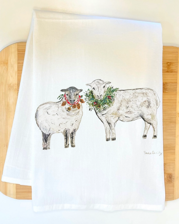 December Sheep Kitchen Towel