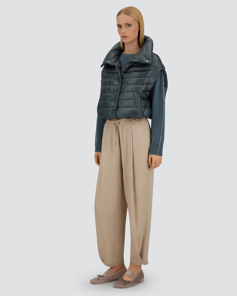 Woven Vest in Stone Blue