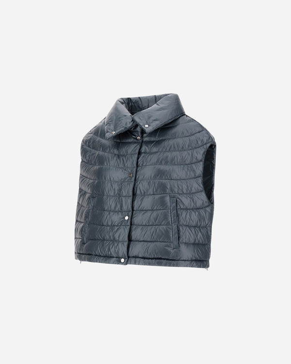 Woven Vest in Stone Blue
