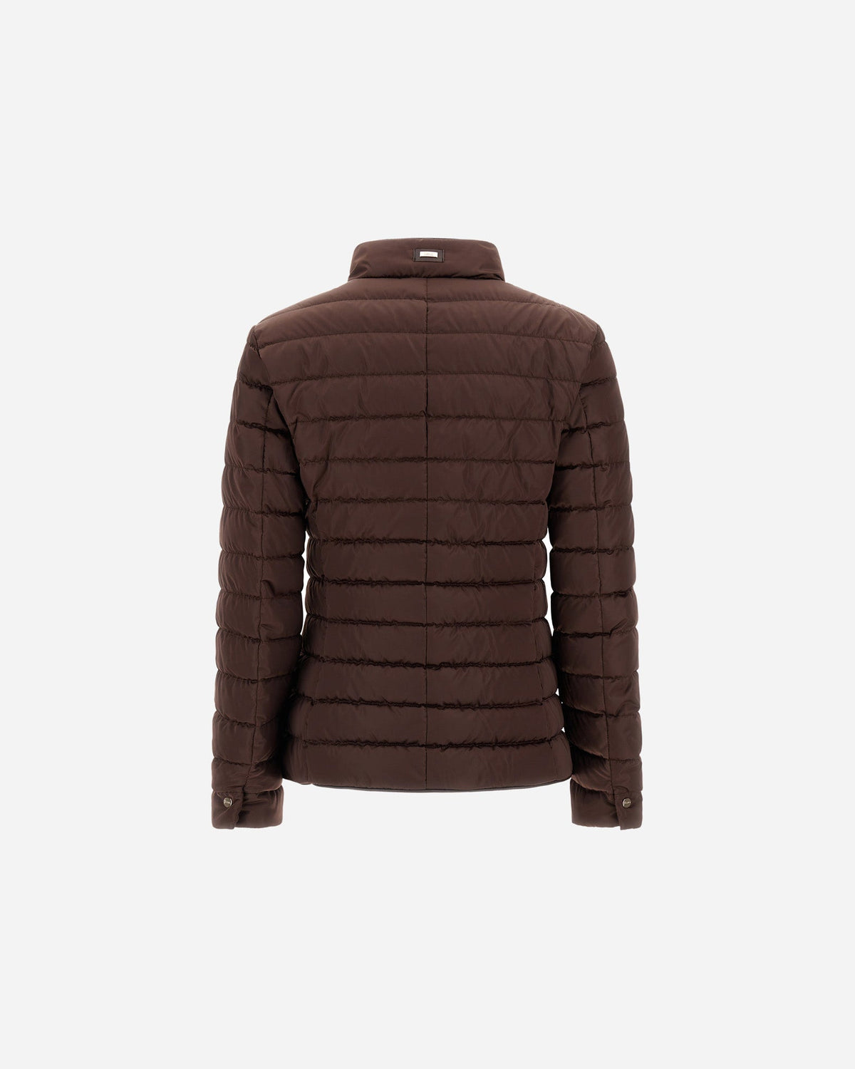 Herno chocolate brown quilted blazer jacket, back view, slim fit