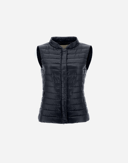 Iconico "Vera" Classic Nylon Fitted Vest in Black