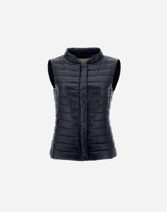 Iconico "Vera" Classic Nylon Fitted Vest in Black