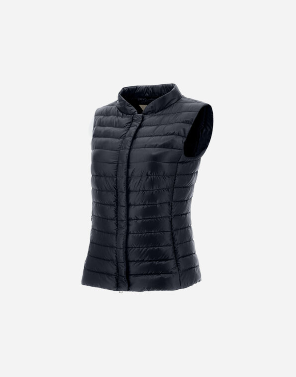 Iconico "Vera" Classic Nylon Fitted Vest in Black