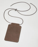 Suede Phone Bag with Monili Trim in Light Taupe