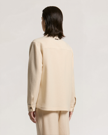 Jacket Wool cashmere lurex carded gauze in Ethereal Beige