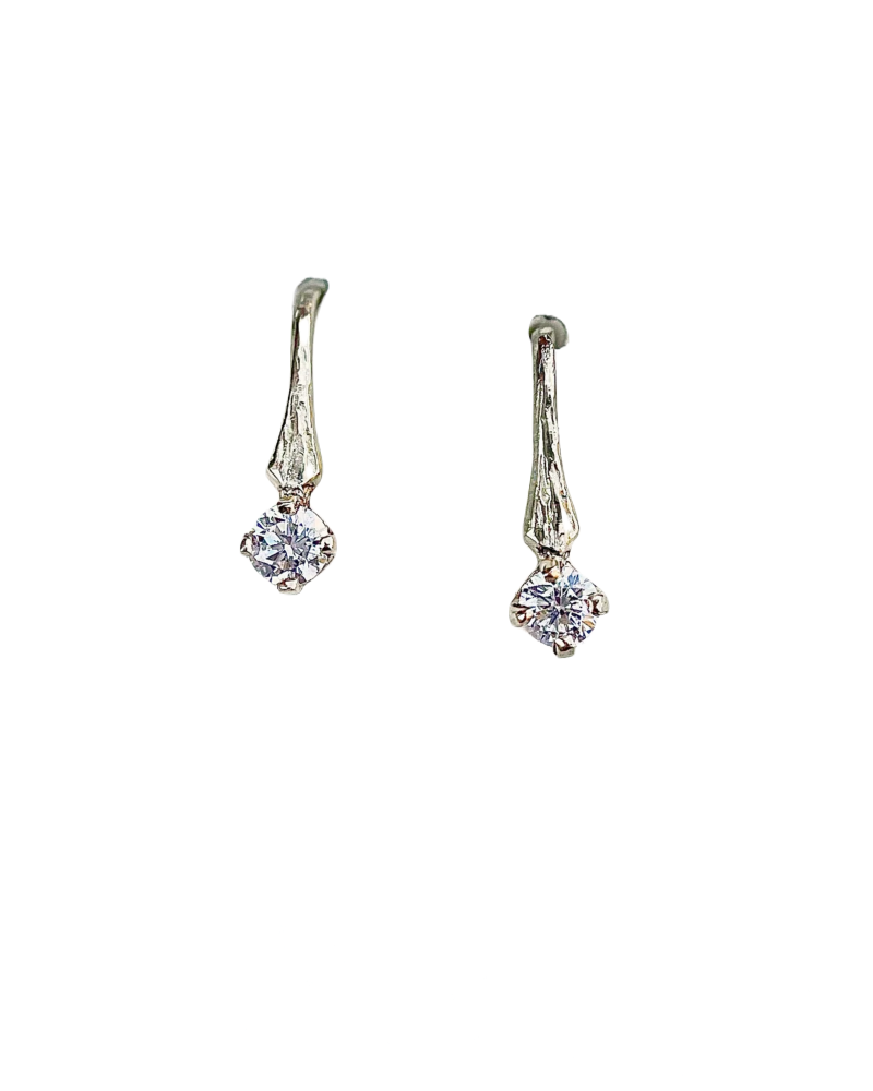 3mm Diamond Branch Earrings in 14K Gold