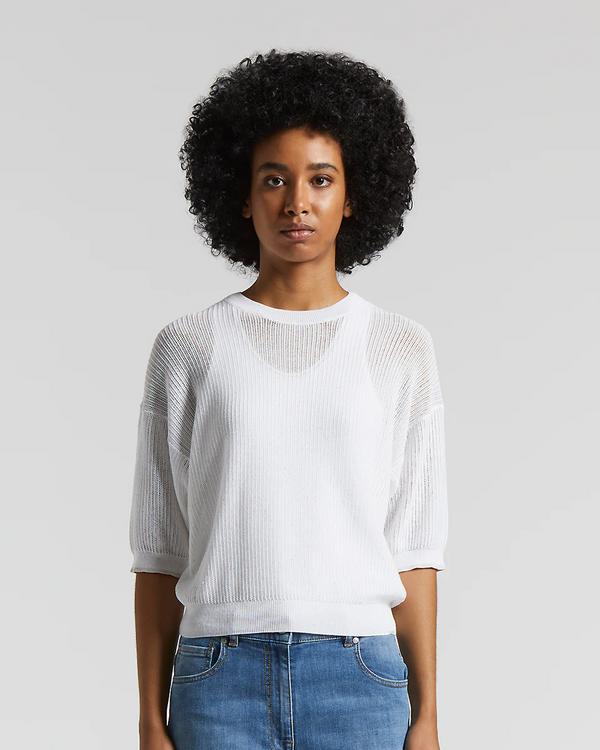 Light Cotton Sweater With Sequins