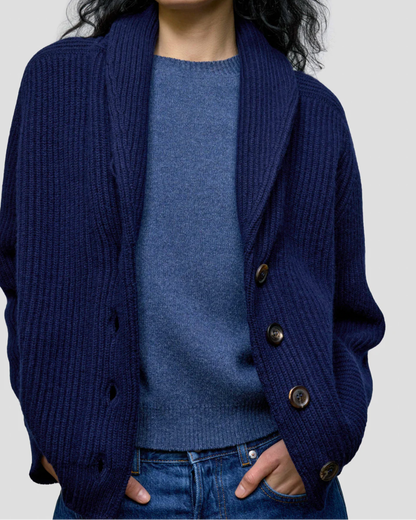 Mini Yacht Cardigan in Navy Blue