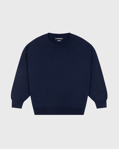 Iris Crew Sweater in Navy Blue