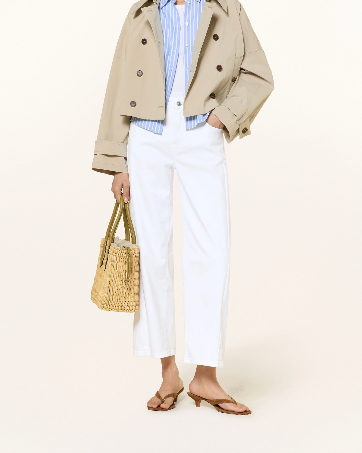 Oria Jeans in Pure White Stone