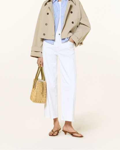 Oria Jeans in Pure White Stone