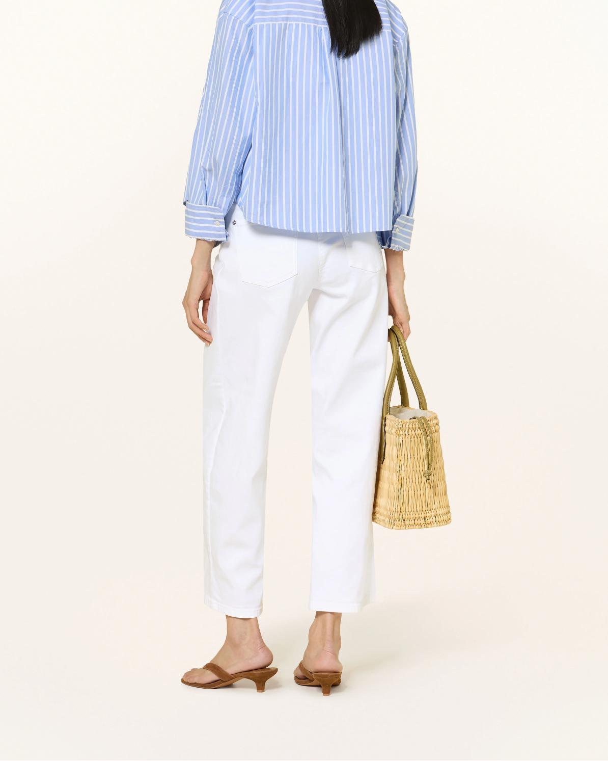 Oria Jeans in Pure White Stone