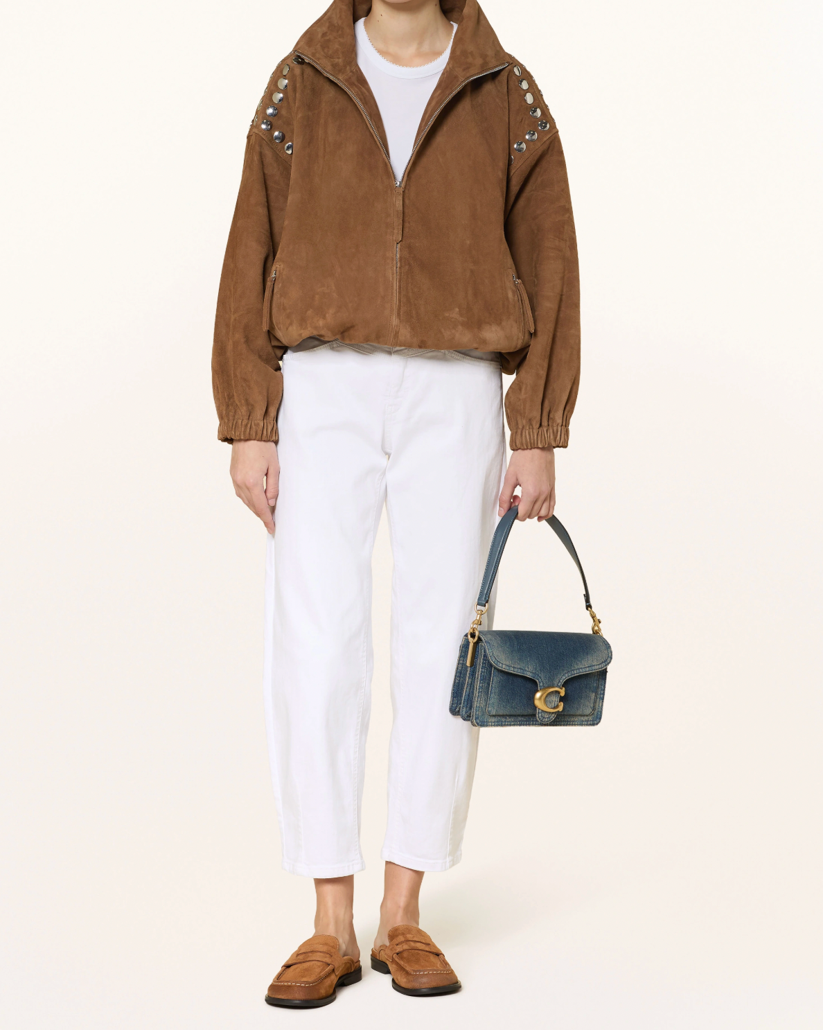 Elin Jeans in Pure White Stone