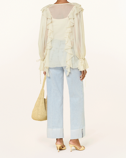 Antonia in Cross Superbleached Fringed