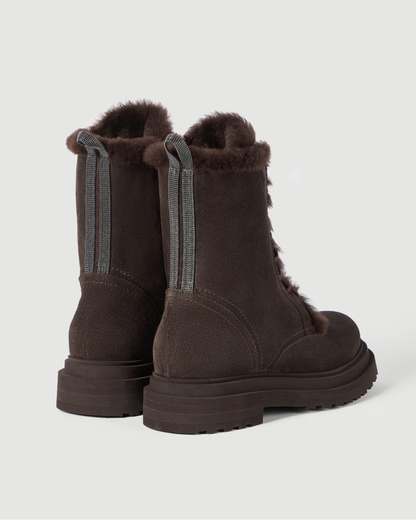 Suede Boots in Pepper