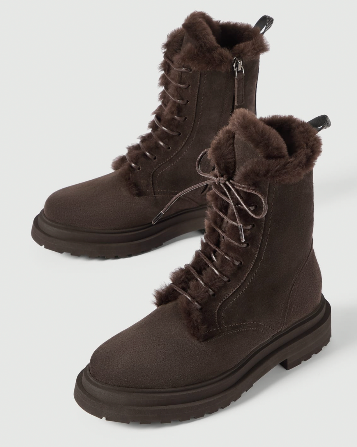 Suede Boots in Pepper