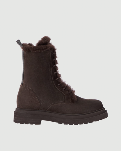 Suede Boots in Pepper