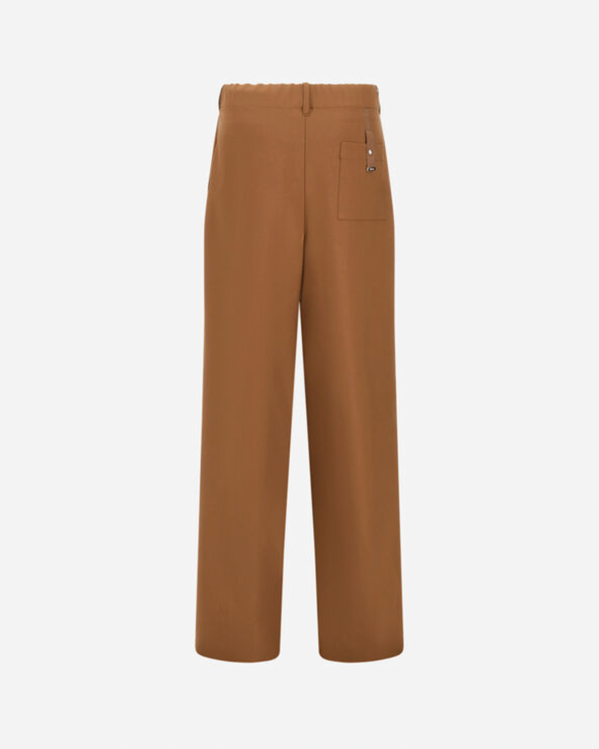 Herno camel wide-leg wool trousers with back patch pocket and belt loops