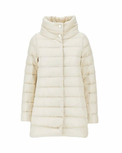 "Amelia" Jacket in White Pearl Nylon
