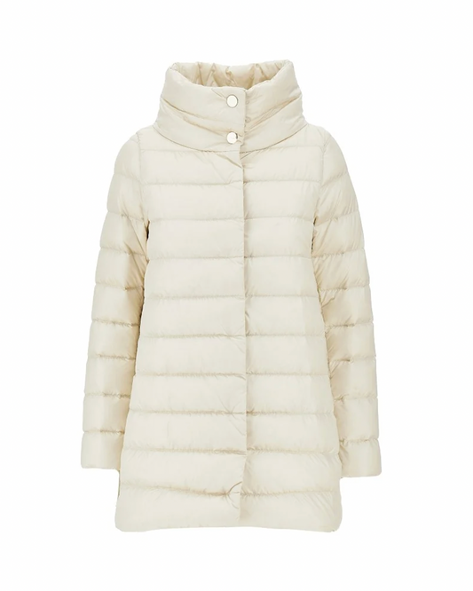 "Amelia" Jacket in White Pearl Nylon