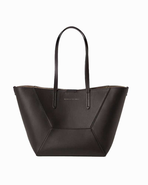 Small Calfskin BC Duo Bag in Pine Cone Brown