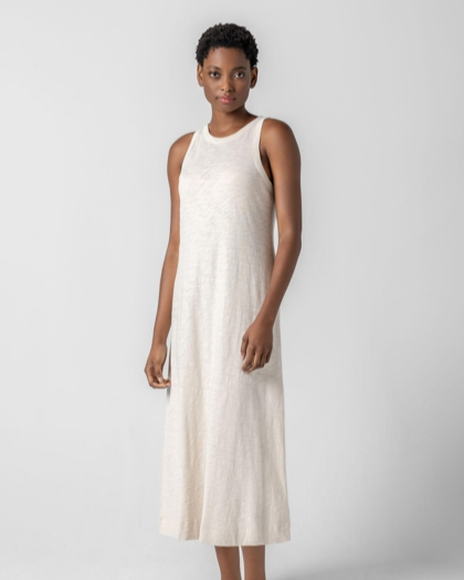 Jewel Neck Tank Dress in Canvas
