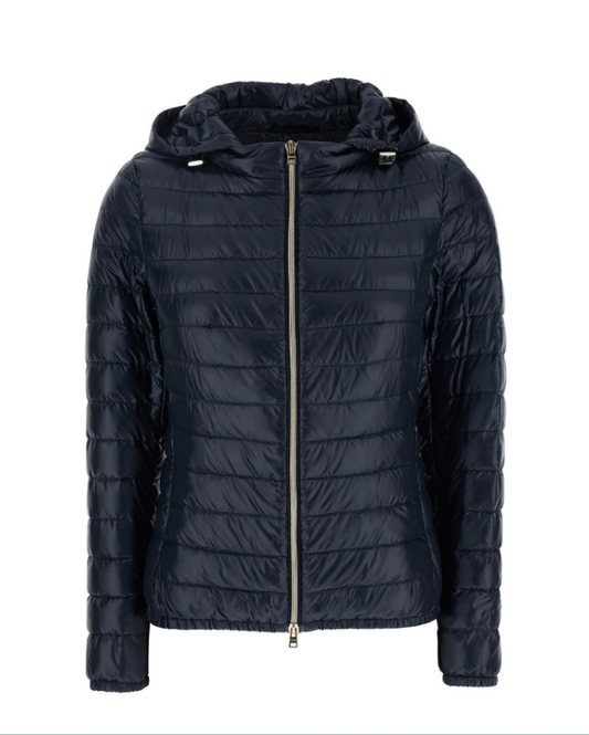 "Angela" Short Jacket with Detachable Hood in Black