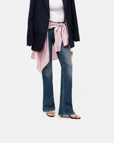 Paris Flared in Cross Dark Stone Washed