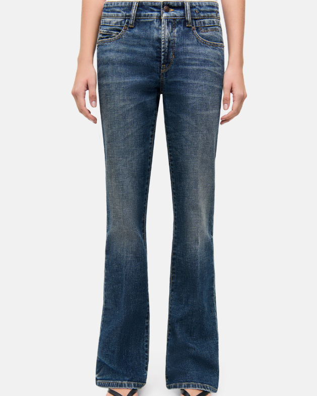 Paris Flared in Cross Dark Stone Washed