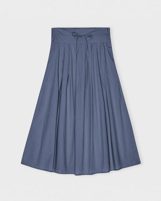 Laura Pleated Skirt in Dusty Blue