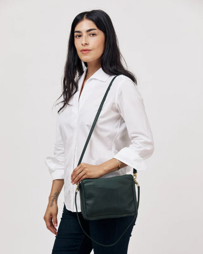Rome Crossbody Forest Green Aniline