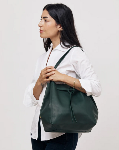 Florence Tote in Forest Green Aniline
