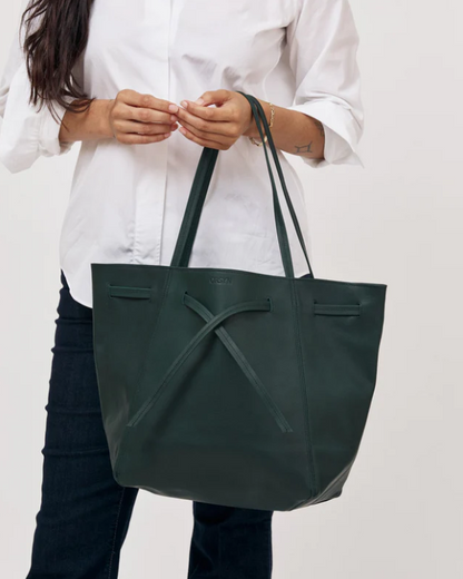 Florence Tote in Forest Green Aniline