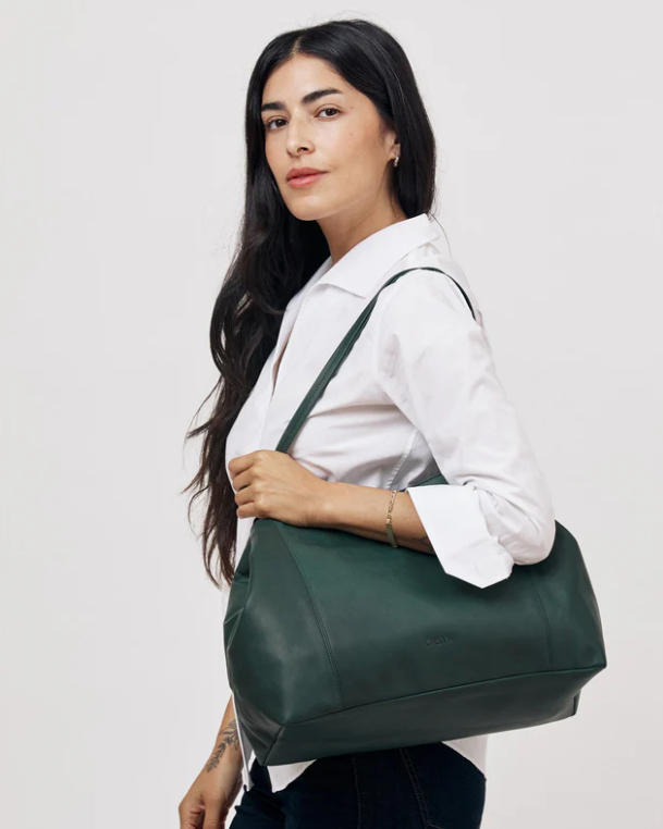 Makena Tote in Forest Green Aniline