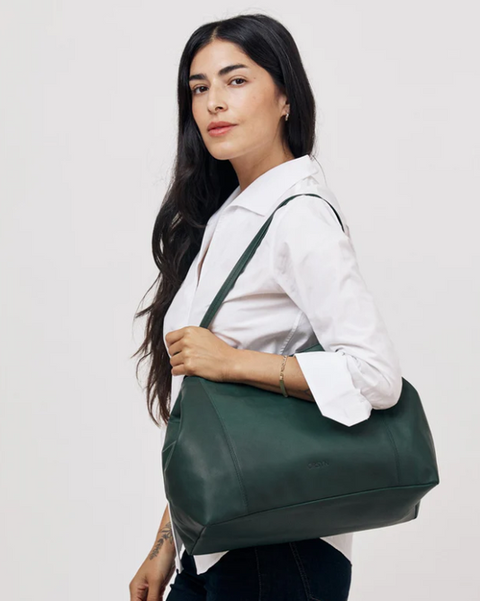 Makena Tote in Forest Green Aniline