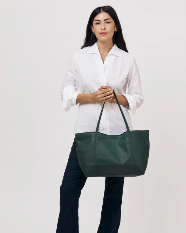 Makena Tote in Forest Green Aniline