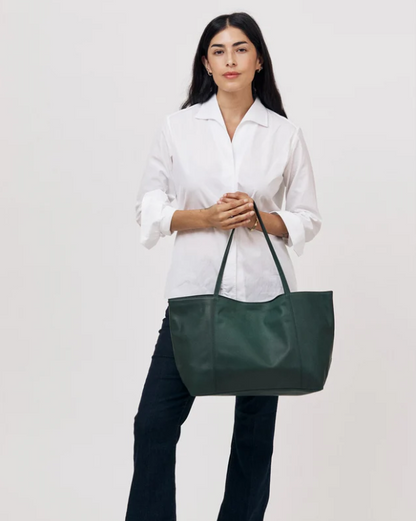 Makena Tote in Forest Green Aniline