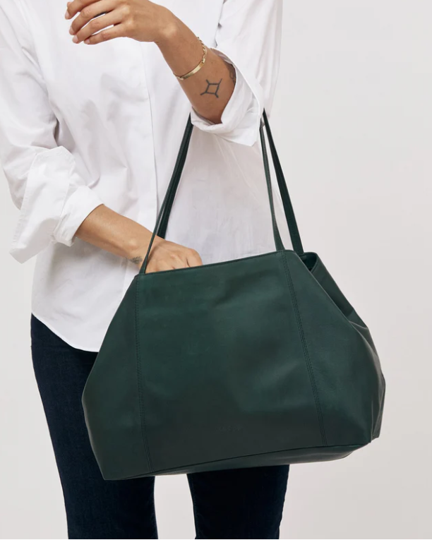 Makena Tote in Forest Green Aniline