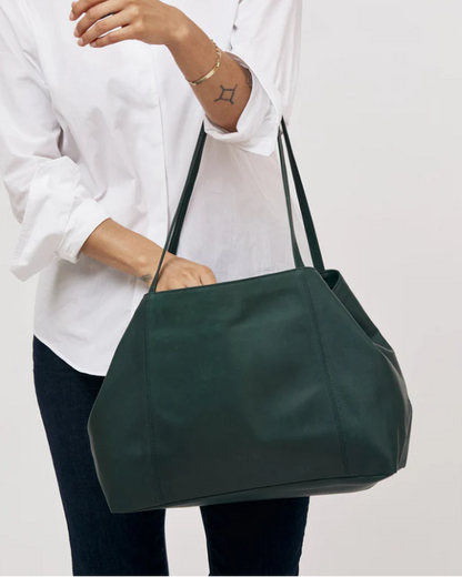 Makena Tote in Forest Green Aniline