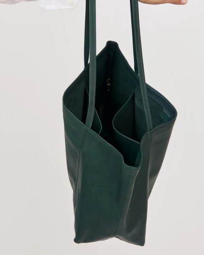 Makena Tote in Forest Green Aniline