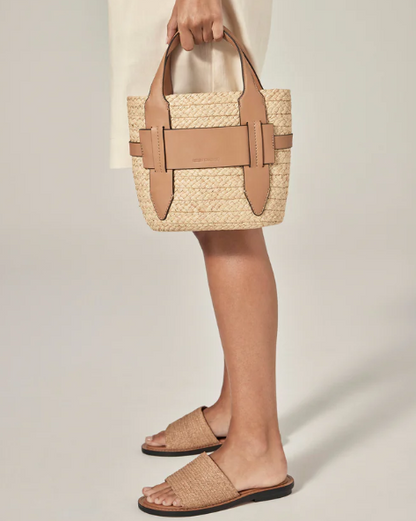 Lipari S Tote in Natural and Camel