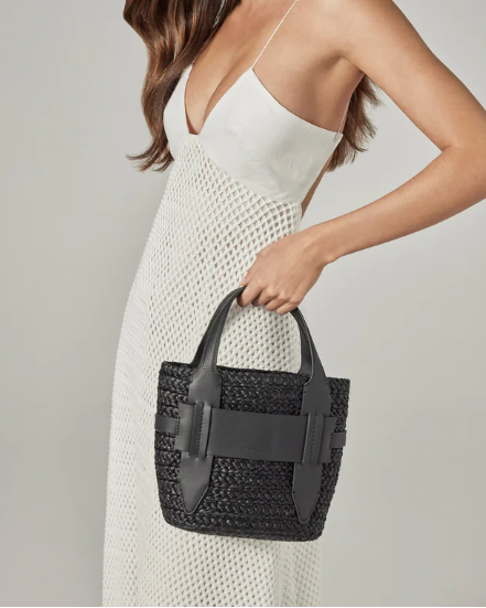 Lipari S Tote in Charcoal and Black