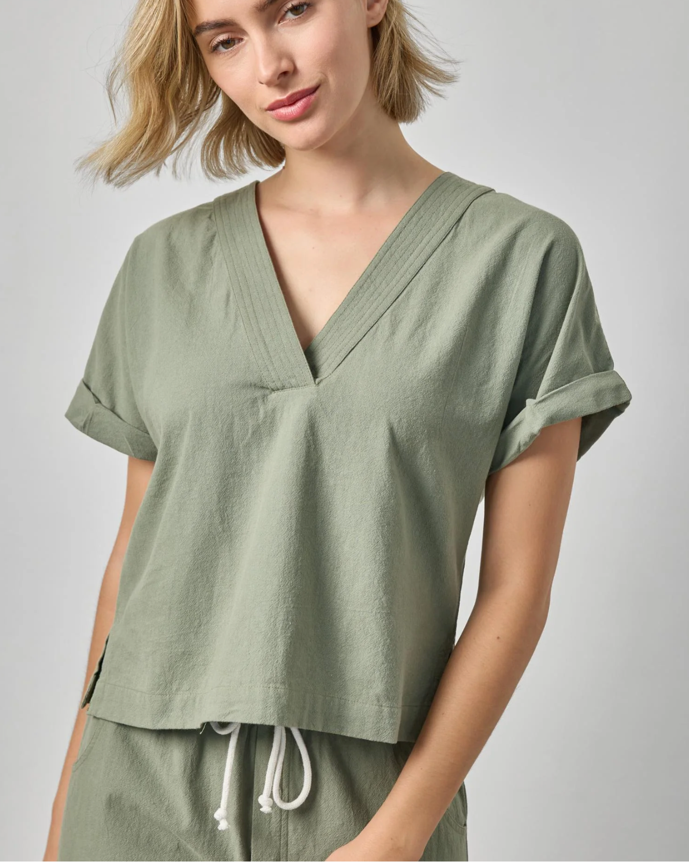 Boxy Popover Dolman in Sage