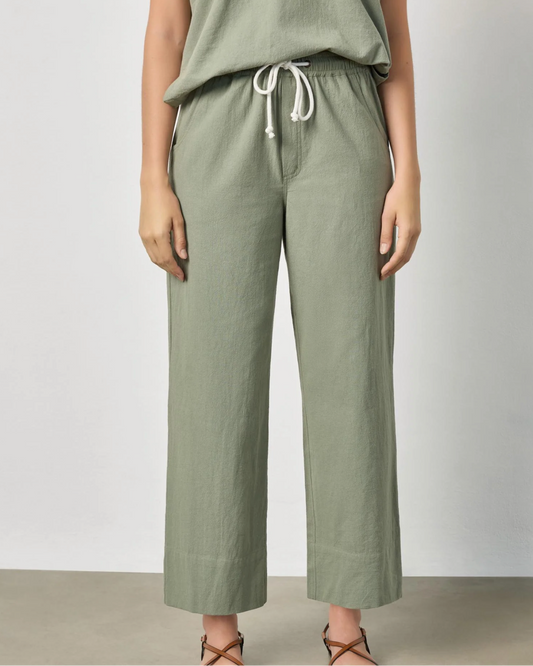 Wide Leg Summer Pant in Sage