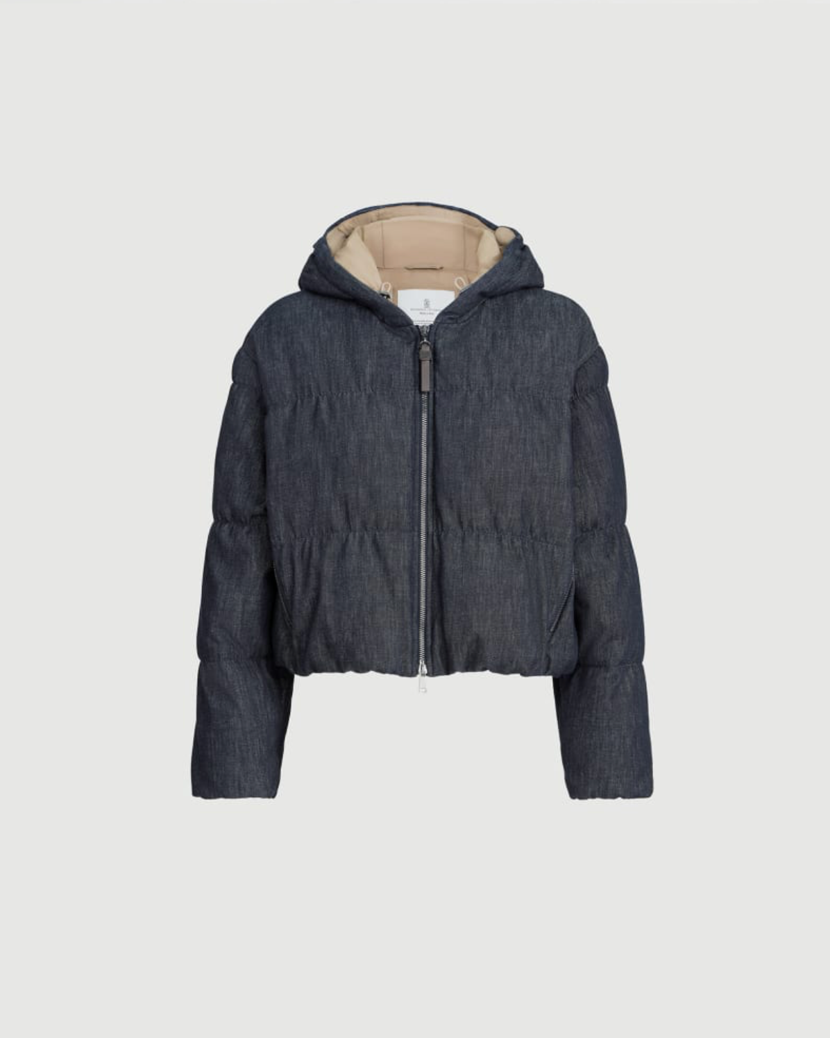 No Fade Indigo Puffer Jacket in Blue Denim